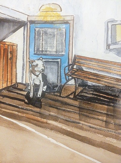 Dale was a good dog. Watercolor